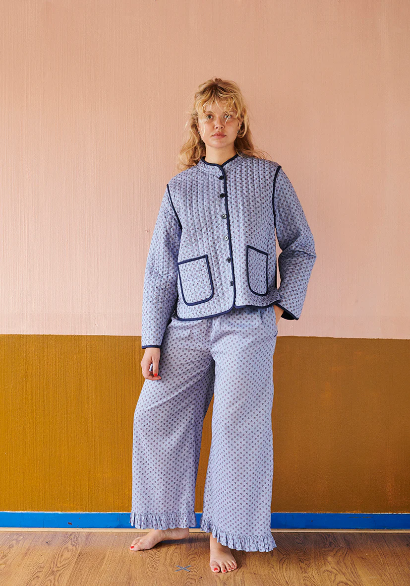 ASTRID PANTS W. FRILL - SAPPHIRE - Image 3