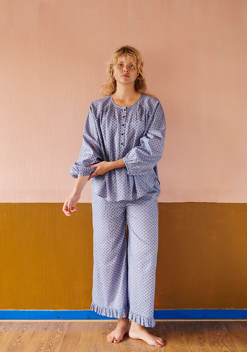 ASTRID PANTS W. FRILL - SAPPHIRE - Image 4