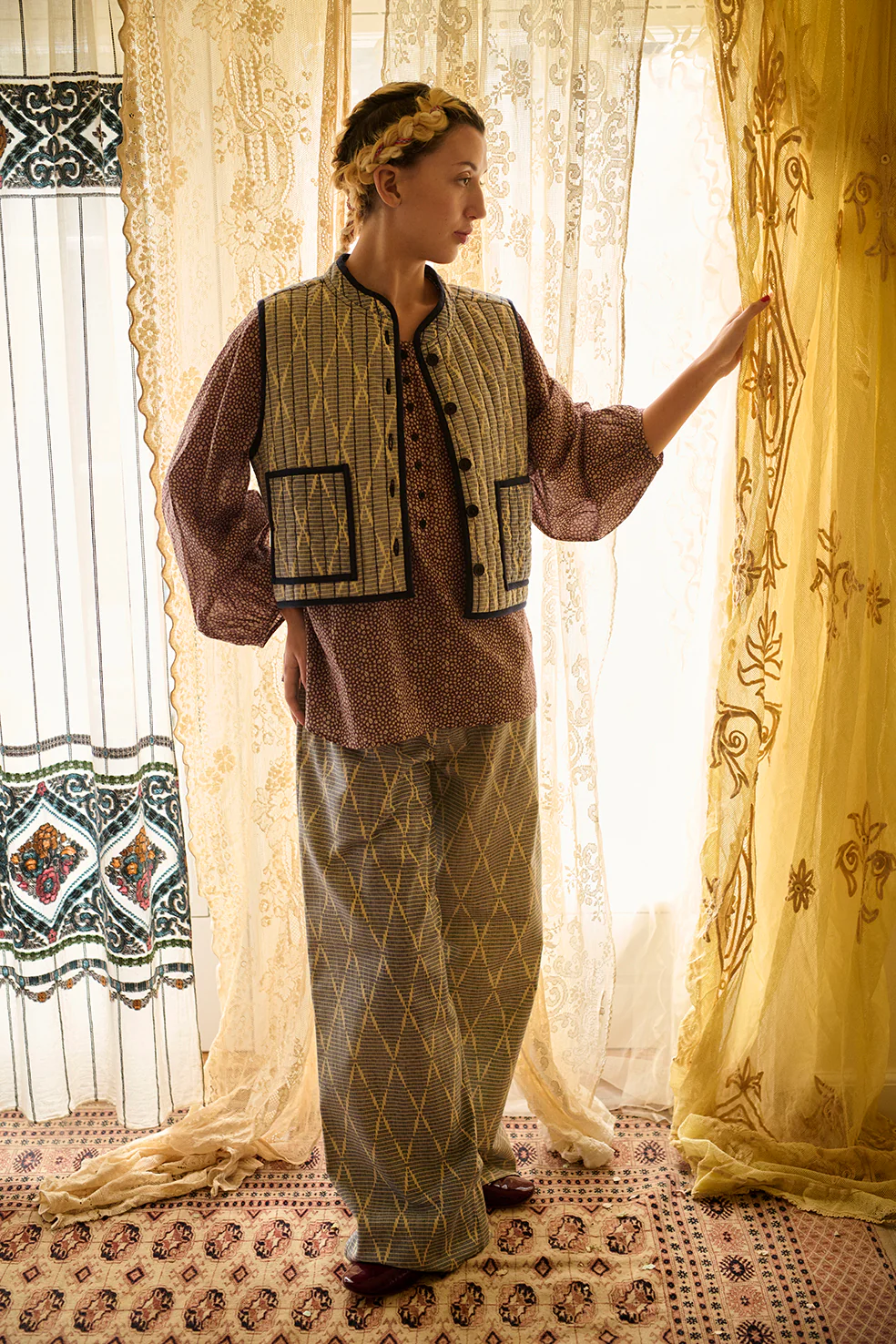 AUTUMN LEAF BLOUSE W/ PLACKET - LOVE - Image 4