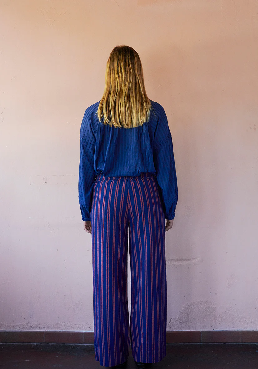 BOLSTER STRIPE PANTS RELAXED - INDIGO - Image 3